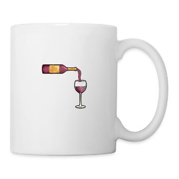 Wine red wine wine glass red wine bottle gift - Mug - white - Right