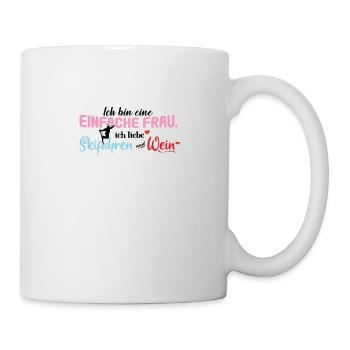 Ich Bin Eine Einfache Frau Skifahren Wein - Tasse - Weiß - Rechts