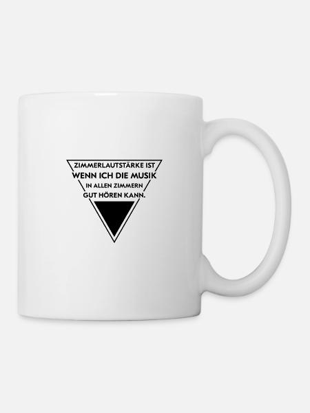 Zimmerlautstärke Laute Musik Live - Tasse - Weiß