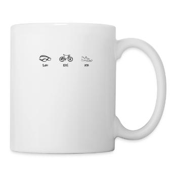 Swim Bike Run - Mug blanc - blanc - Droite