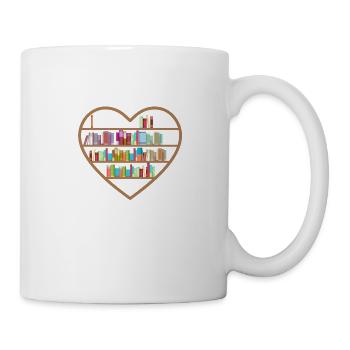 Book Lover Heart Shape Reading Club Librarian Book - Mug - white - Right