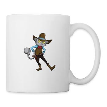 Line Dance Cat Cowboy Graphic Silhouette Line Danc - Mug - white - Right