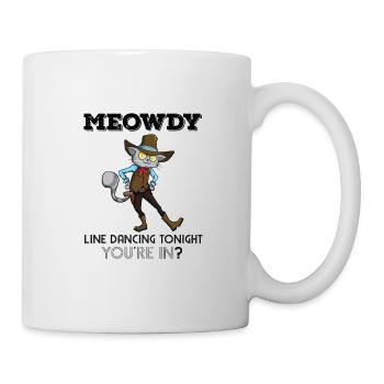 Line Dance Cat Cowboy Line Dancing Cats Pun Saying - Tasse - Weiß - Rechts