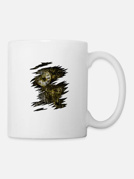 Moteur à engrenages Steampunk Dystopia - Mug blanc - blanc