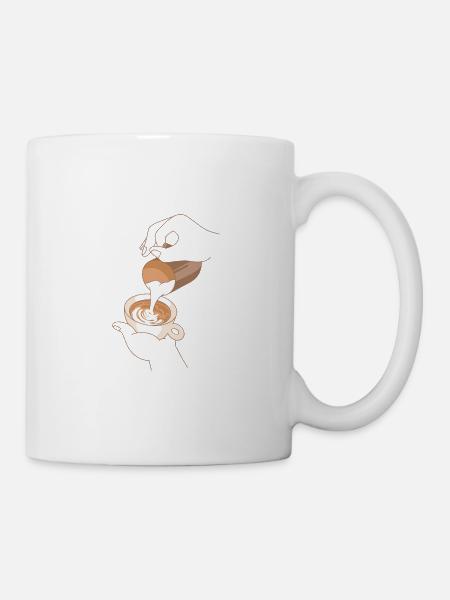 Cappuccino Kaffee Milchschaum Muster Figur Kunst - Tasse - Weiß