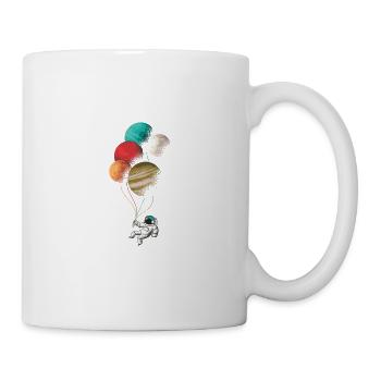 Astronaut mit farbigem Ballon - Tasse - Weiß - Rechts