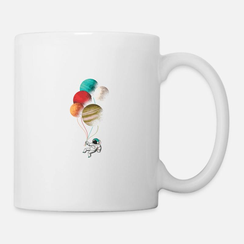 Astronaute avec ballon coloré - Mug blanc - blanc