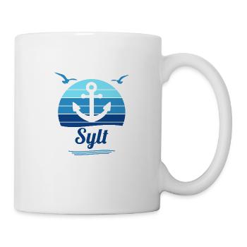 Sylt Vintage Retro Urlaub Westerland List Anker - Tasse - Weiß - Rechts