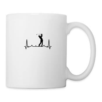Golf Golfen Herzschlag Geschenk - Tasse - Weiß - Rechts