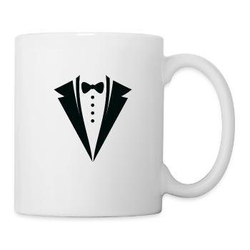 Costume avec noeud papillon cadeau élégant drôle noir - Mug blanc - blanc - Droite