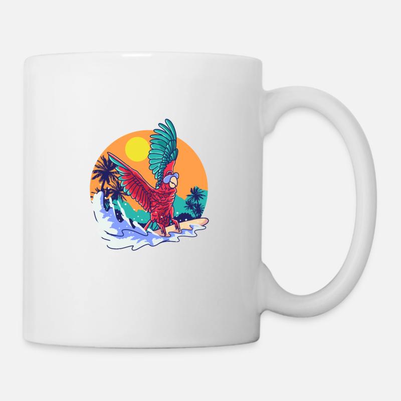 Papagei Sommer - Tasse - Weiß