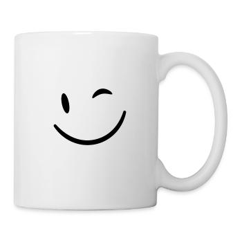 Emotion zwinkern Laune Geschenkidee - Tasse - Weiß - Rechts
