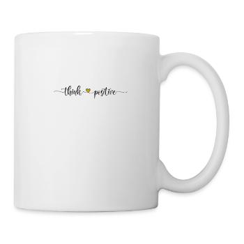 Think positive - be happy and optimistic - Mug - white - Right