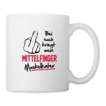 Mittelfinger Muskelkater - Tasse - Weiß - Rechts