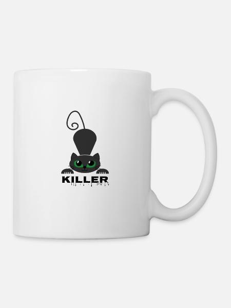 killer Katze - Tasse - Weiß