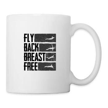 Schwimmer Fly Back Breast Free Geschenk Für Schwim - Tasse - Weiß - Rechts