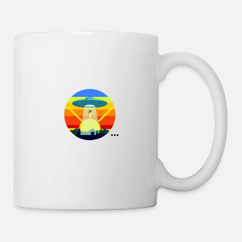 Ufo Stealing Coffee - Tasse - Weiß