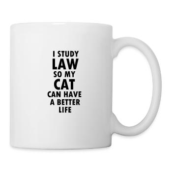 Loi drôle disant cadeau avocat étudiant chat - Mug blanc - blanc - Droite