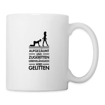 JGA Shirt für dominante Frauen - Tasse - Weiß - Rechts
