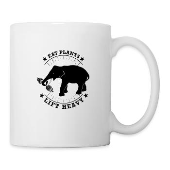 Eat plants lift heavy elephant - Mug - white - Right