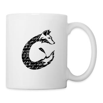 Fuchs Schrift C-Form Silhouette, schwarz - Tasse - Weiß - Rechts