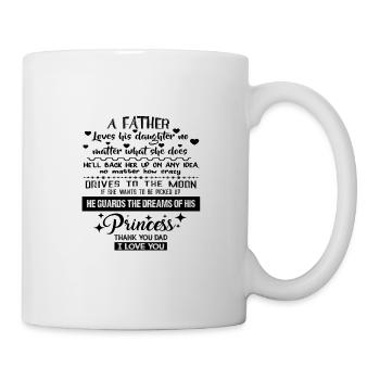 Ein Vater Vater Tochter Gedichte danke Papa - Tasse - Weiß - Rechts