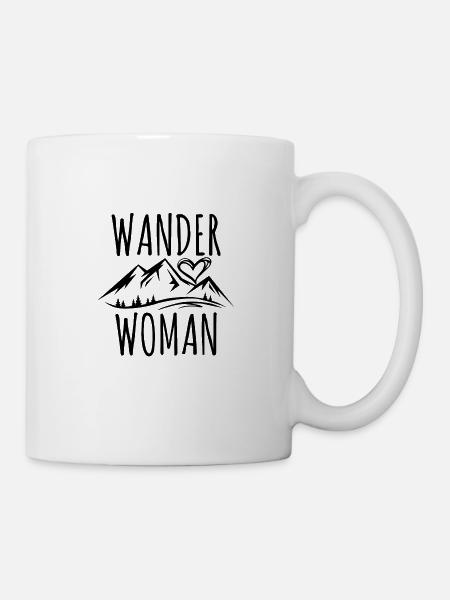 Wander Woman Mountains Hiking Gift Design - Mug - white