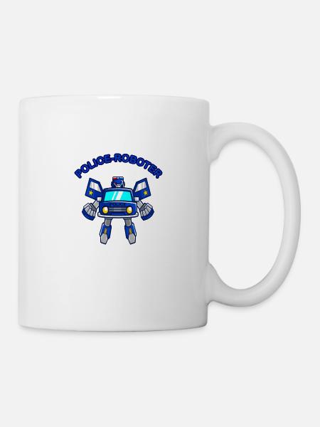 Chemise de véhicules de police pour enfants robot de voiture de police - Mug blanc - blanc