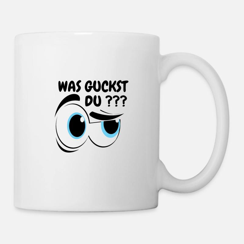 WAS GUCKST DU !?? - Tasse - Weiß