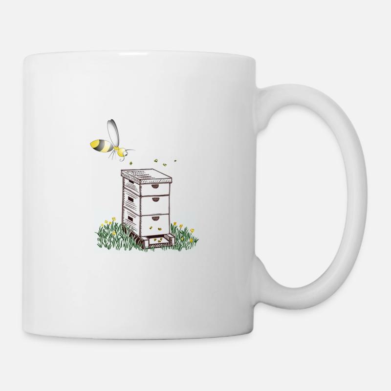 Imker Honigbiene Biene mit Stock - Tasse - Weiß