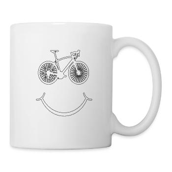 Ich liebe Radfahren, Lächeln zeichnen - Tasse - Weiß - Rechts