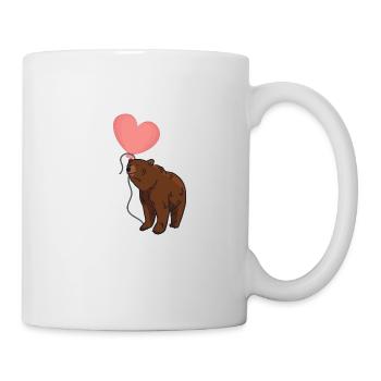 Bear with heart balloon - Mug - white - Right