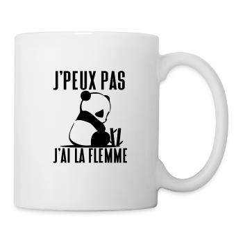 Je peux pas j'ai la flemme - j'peux pas - Mug blanc - blanc - Droite