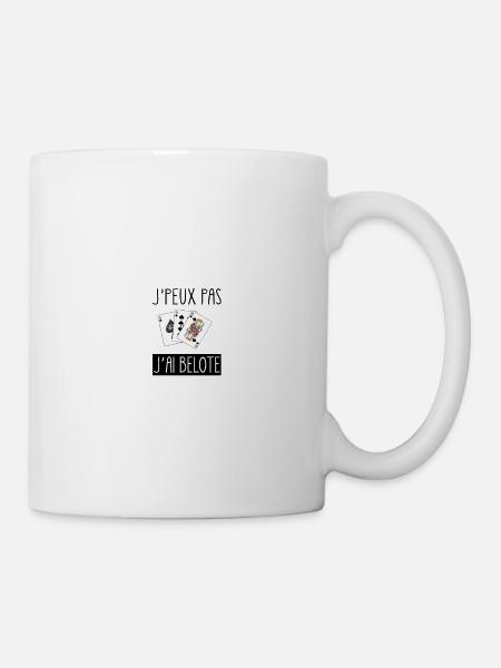 Je peux pas J'ai Belote - Mug blanc - blanc