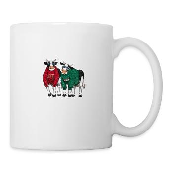 Christmas Retro Cow Cows Ugly Christmas Sweater - Mug - white - Right