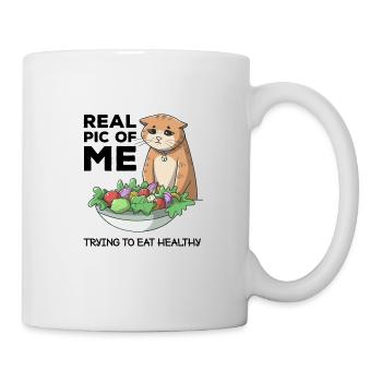 Séance d'entraînement de gymnastique de jeûne pour chat drôle de régime - Mug blanc - blanc - Droite