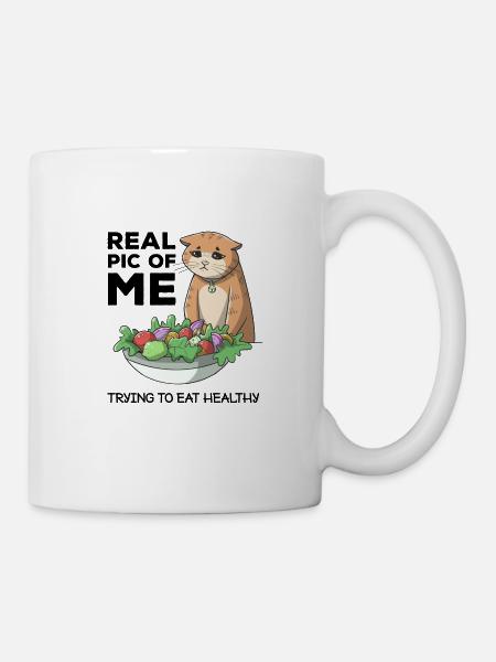 Funny Diet Cat Weightloss Fasting Gym Workout - Tasse - Weiß