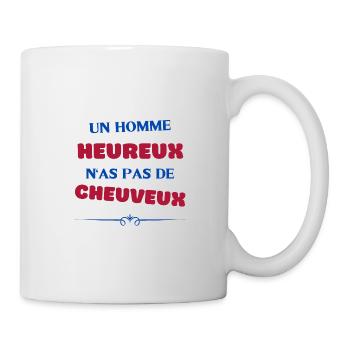 Un homme heureux n'as pas de cheveux - Mug blanc - blanc - Droite