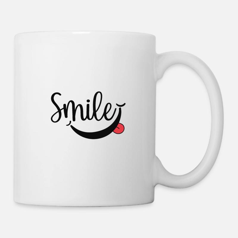 Lächeln Schrift - Tasse - Weiß