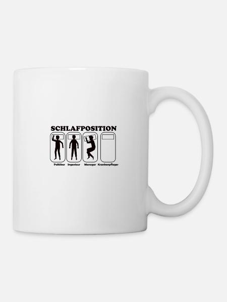Schlafposition Krankenpfleger - Tasse - Weiß