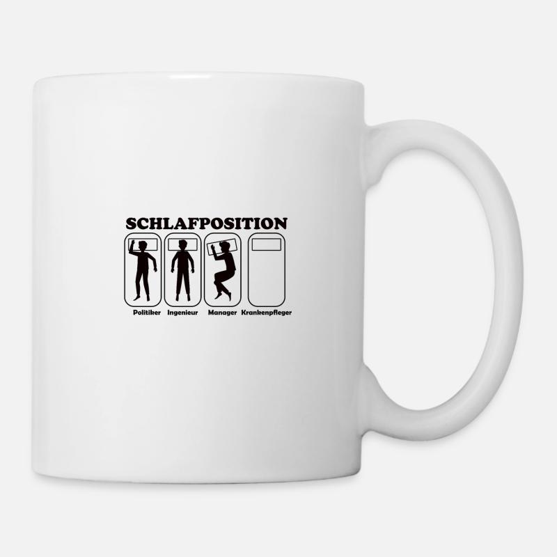 Schlafposition Krankenpfleger - Tasse - Weiß