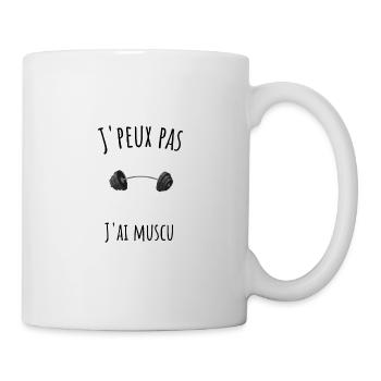 J'peux pas j'ai muscu - Mug blanc - blanc - Droite
