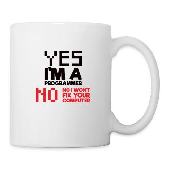 Yes I am a programmer computer science computer - Mug - white - Right