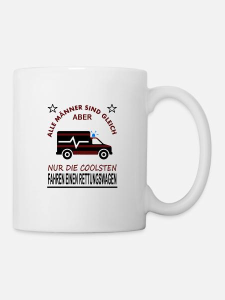 Rettungswagen erste Hilfe Rettungssanitäter sos - Tasse - Weiß