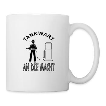 Tankwart Tankstelle Zapfsäule Diesel Geschenkidee - Tasse - Weiß - Rechts