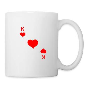 Herz König Karte Pokern Karneval - Tasse - Weiß - Rechts