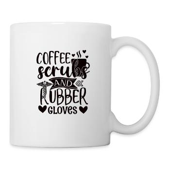 Coffee scrubs and rubber gloves - Mug - white - Right