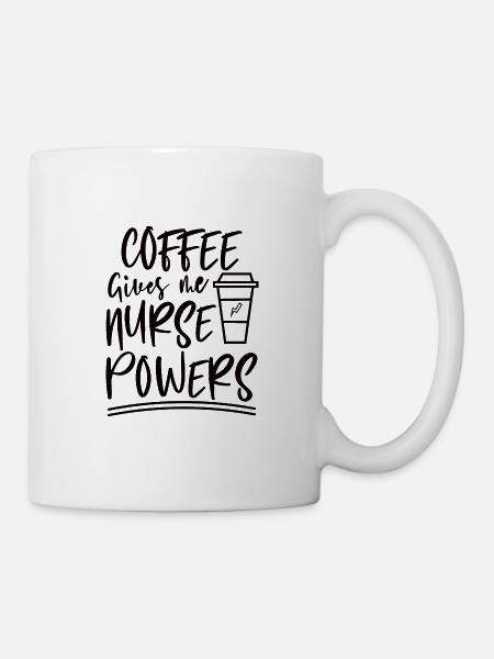 Kaffee gibt mir Krankenschwester Superkraft - Tasse - Weiß