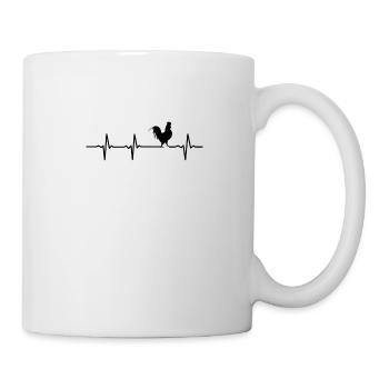 Poulet battement de coeur coq pouls paysan cadeau - Mug blanc - blanc - Droite