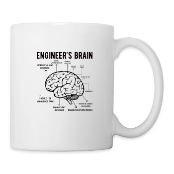 Ingenieur Gehirn Maschinenbau Elektrotechnik Mathe - Tasse - Weiß - Rechts